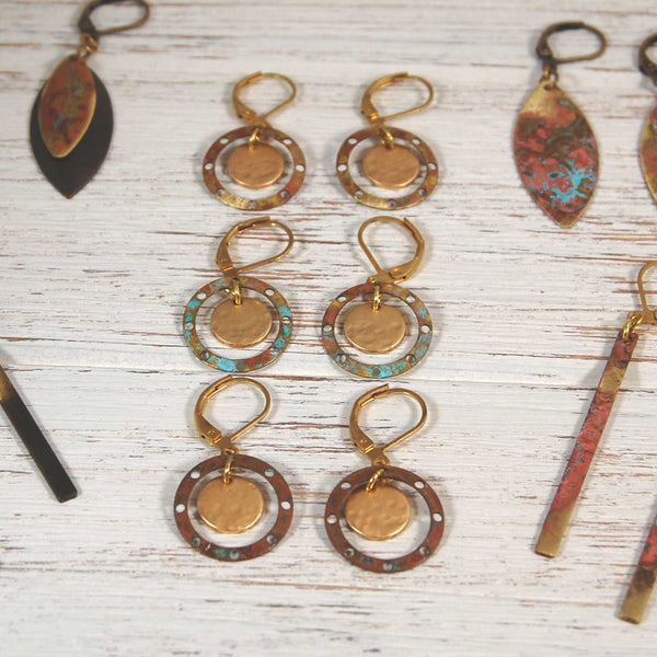 Hammered Coin Hoop Earring