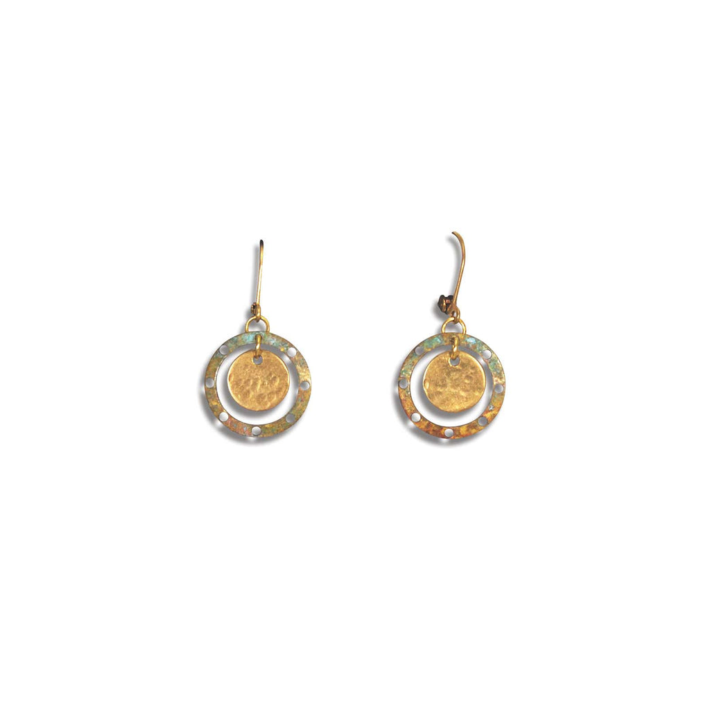 Hammered Coin Hoop Earring